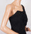 1940s Evening Gown One Shoulder Black Dress Size M - Poppy's Vintage Clothing