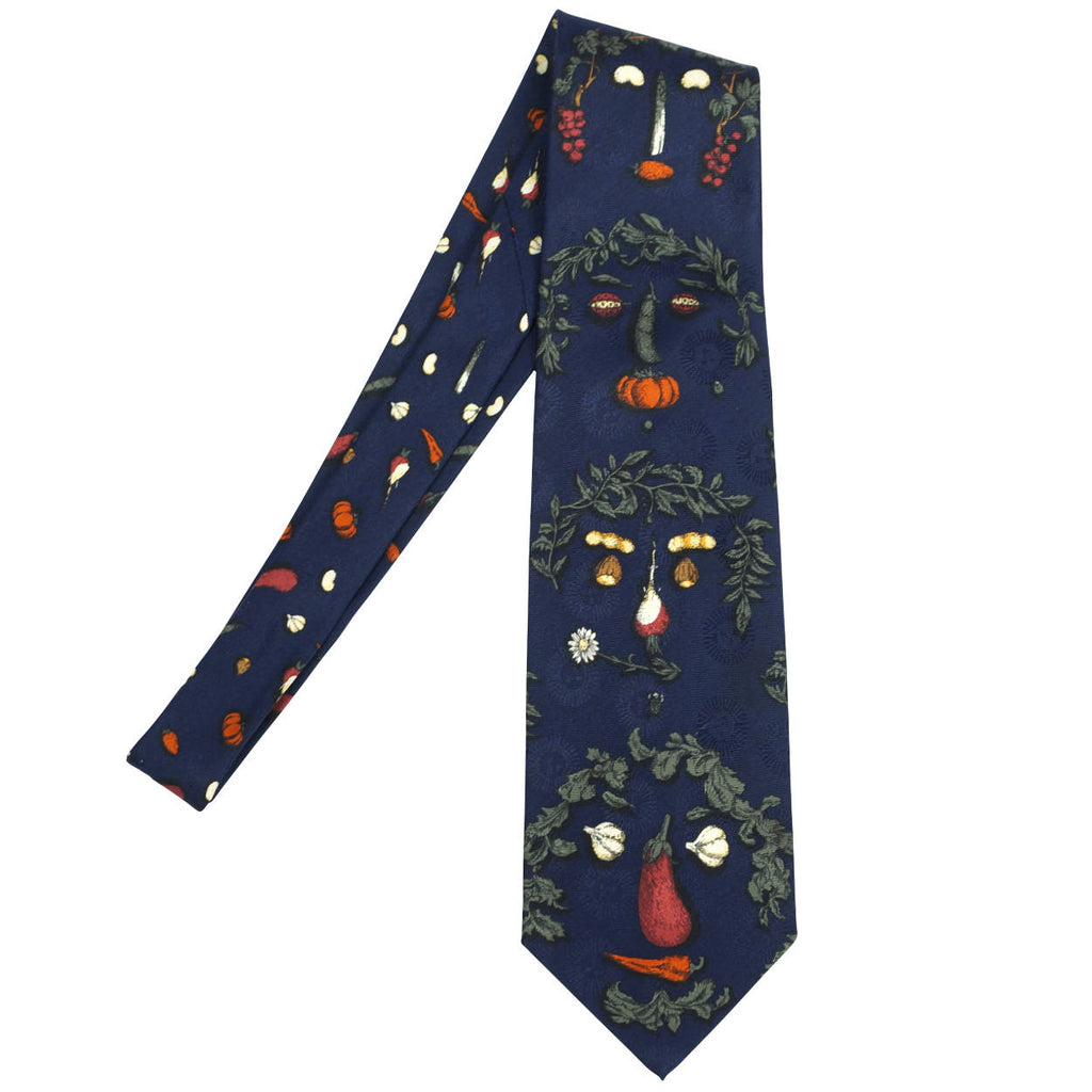 Vintage Fornasetti Arcimboldesca Silk Tie Anthropomorphic - Poppy's Vintage Clothing