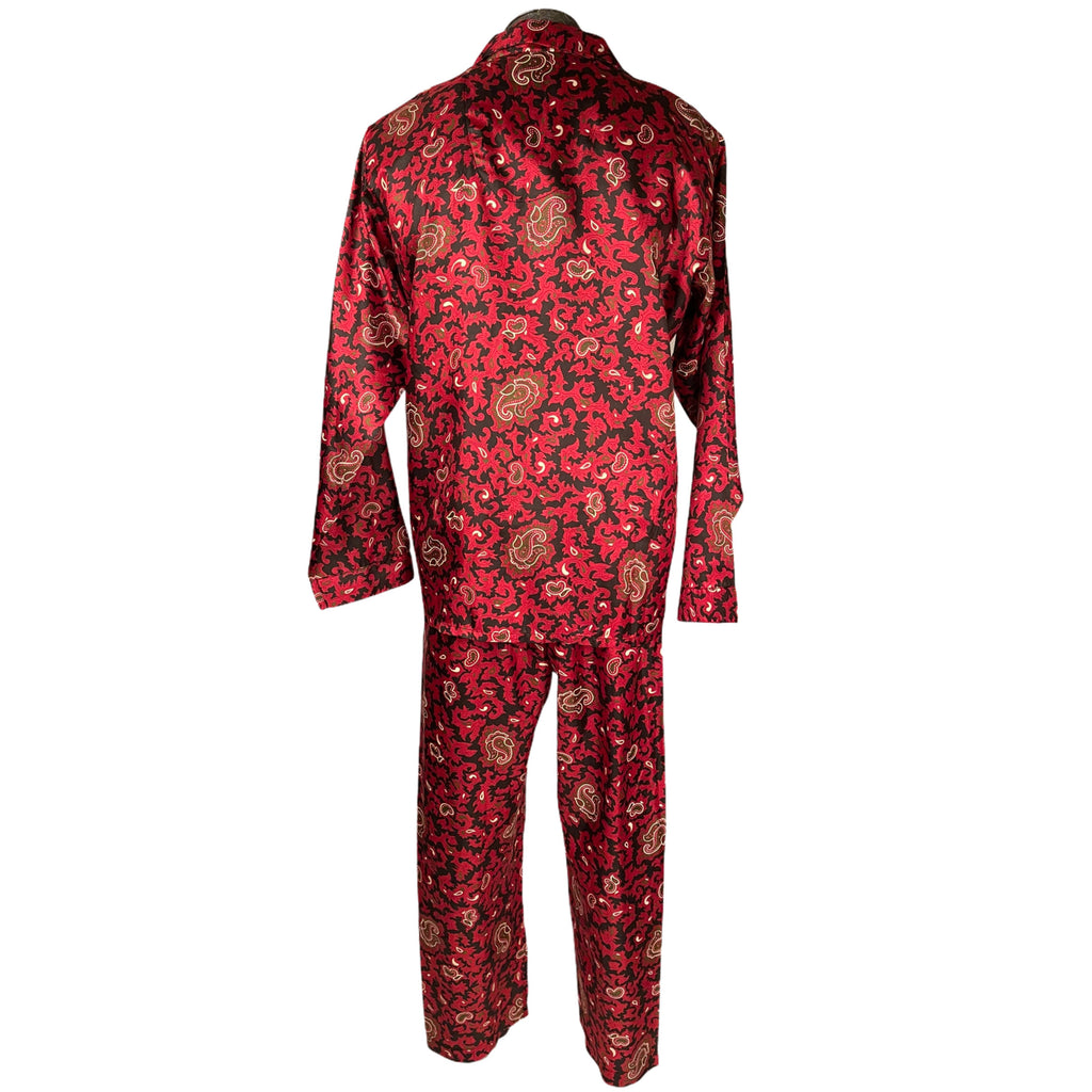 Vintage 1960s Silk Pyjamas & Robe Paisley Dressing Gown M L
