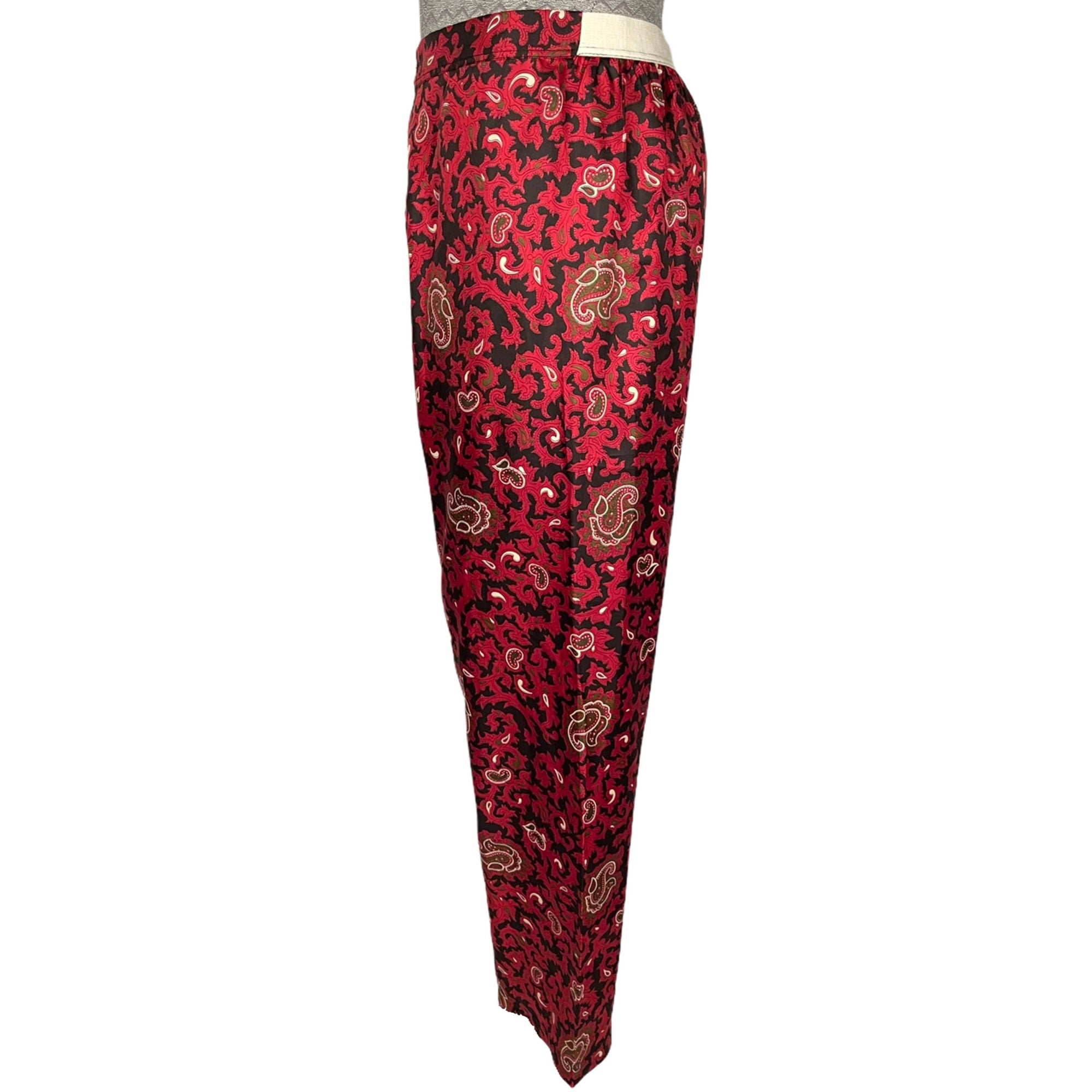 Vintage 1960s Silk Pyjamas & Robe Paisley Dressing Gown M L