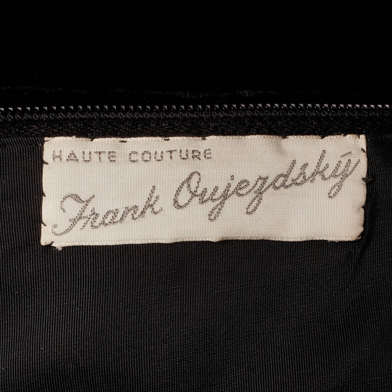 Vintage 1960s Black Velvet Evening Gown Haute Couture -  Frank Oujezdsky - Poppy's Vintage Clothing