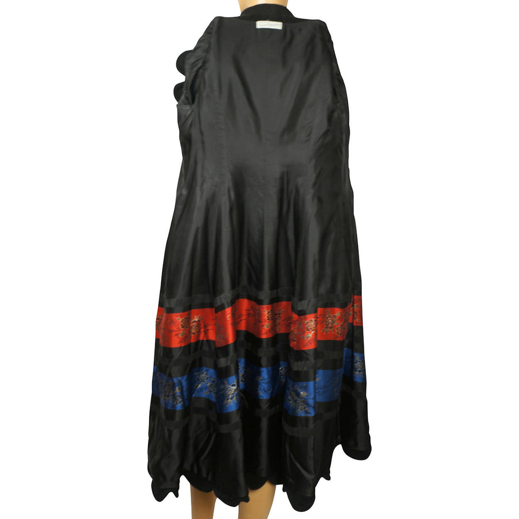 Vintage 1950s Black Wool Coat Haute Couture Frank Oujezdsky Montreal Ladies S - Poppy's Vintage Clothing