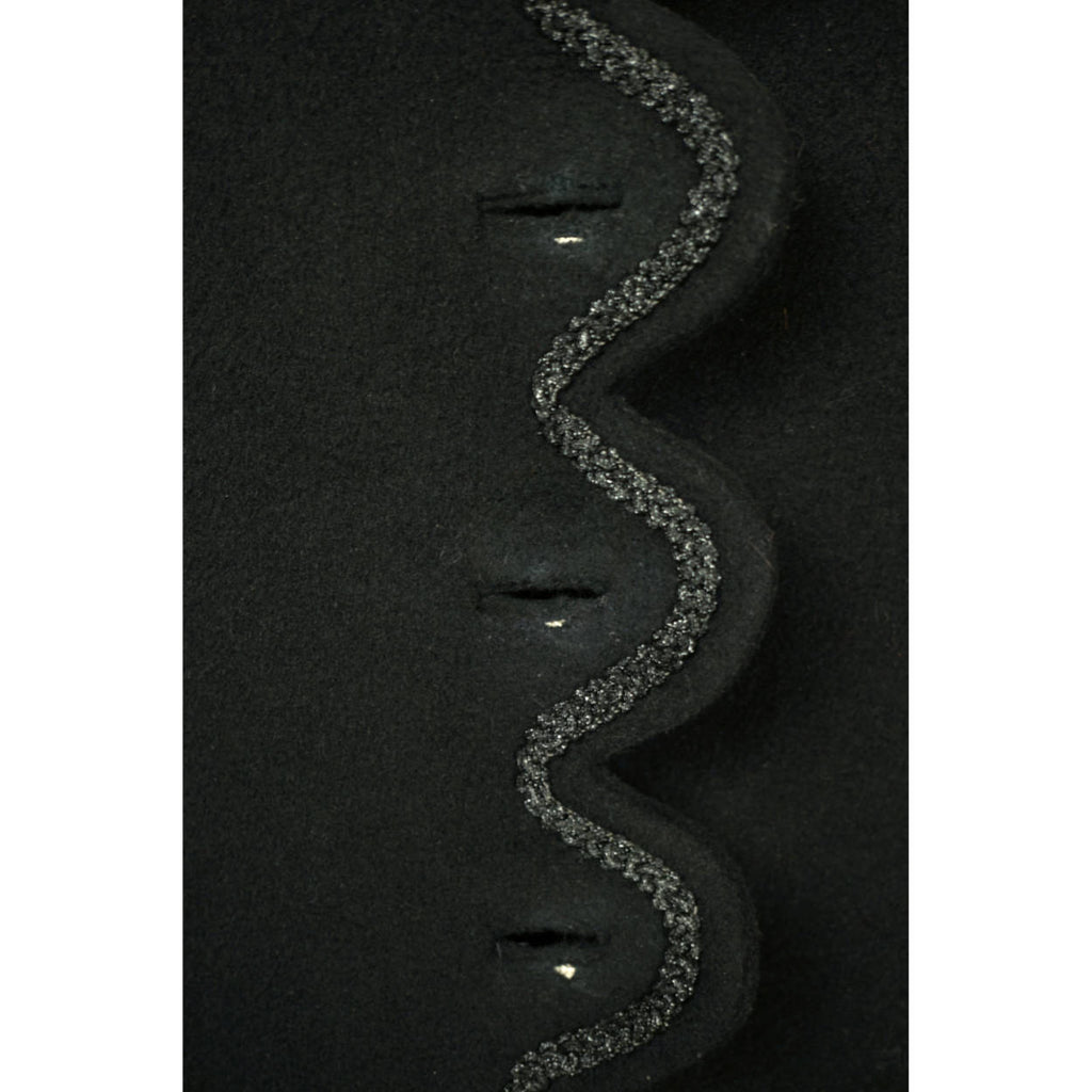 Vintage 1950s Black Wool Coat Haute Couture Frank Oujezdsky Montreal Ladies S - Poppy's Vintage Clothing