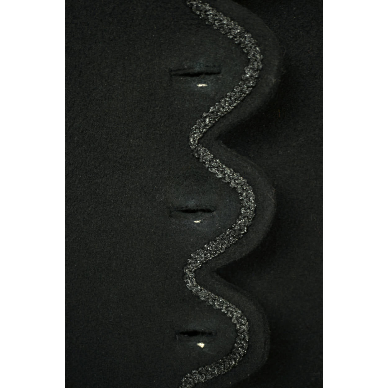 Vintage 1950s Black Wool Coat Haute Couture Frank Oujezdsky Montreal Ladies S - Poppy's Vintage Clothing