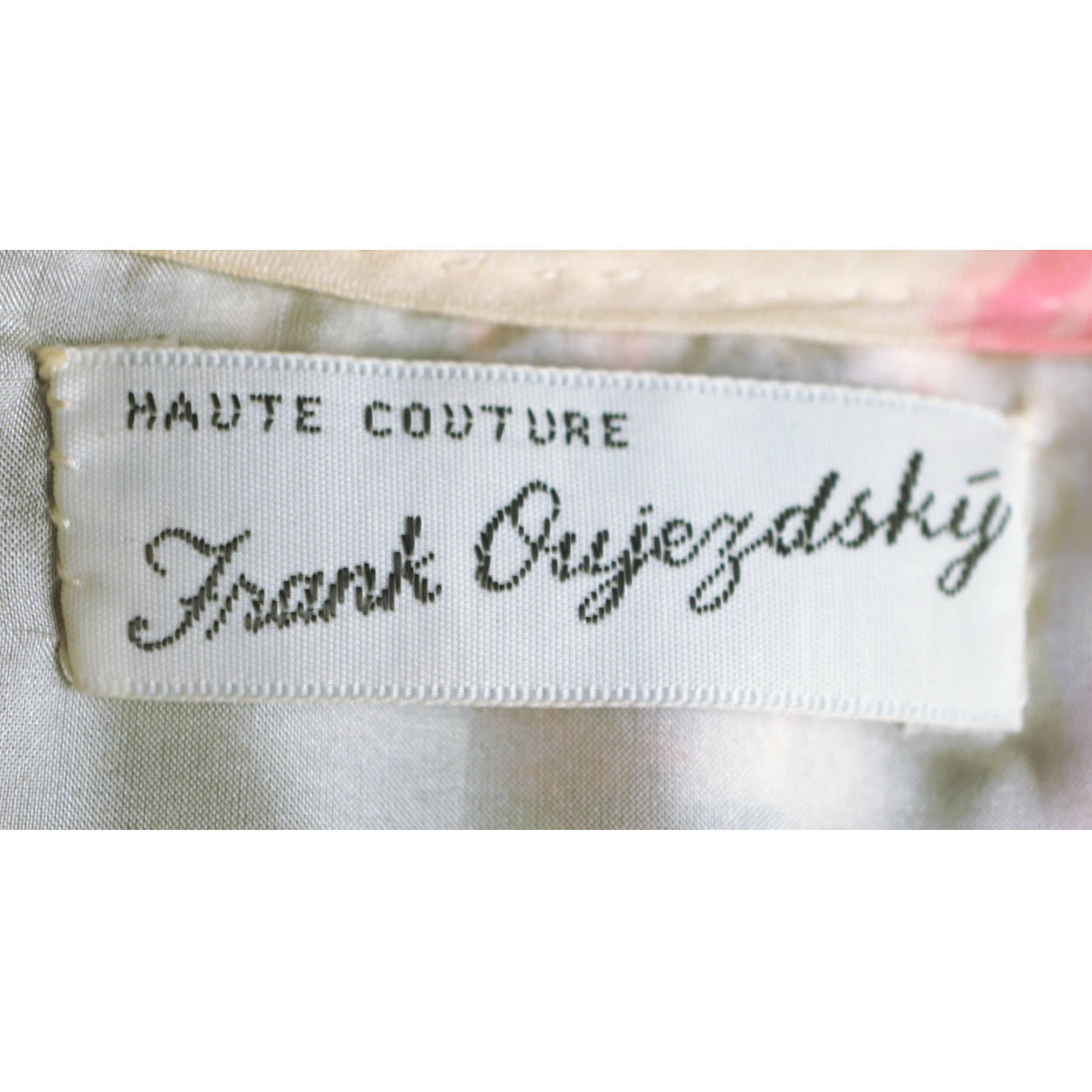 Vintage Silk Blouse Rose Floral Pattern Frank Oujezdsky Haute Couture 1960s - Poppy's Vintage Clothing