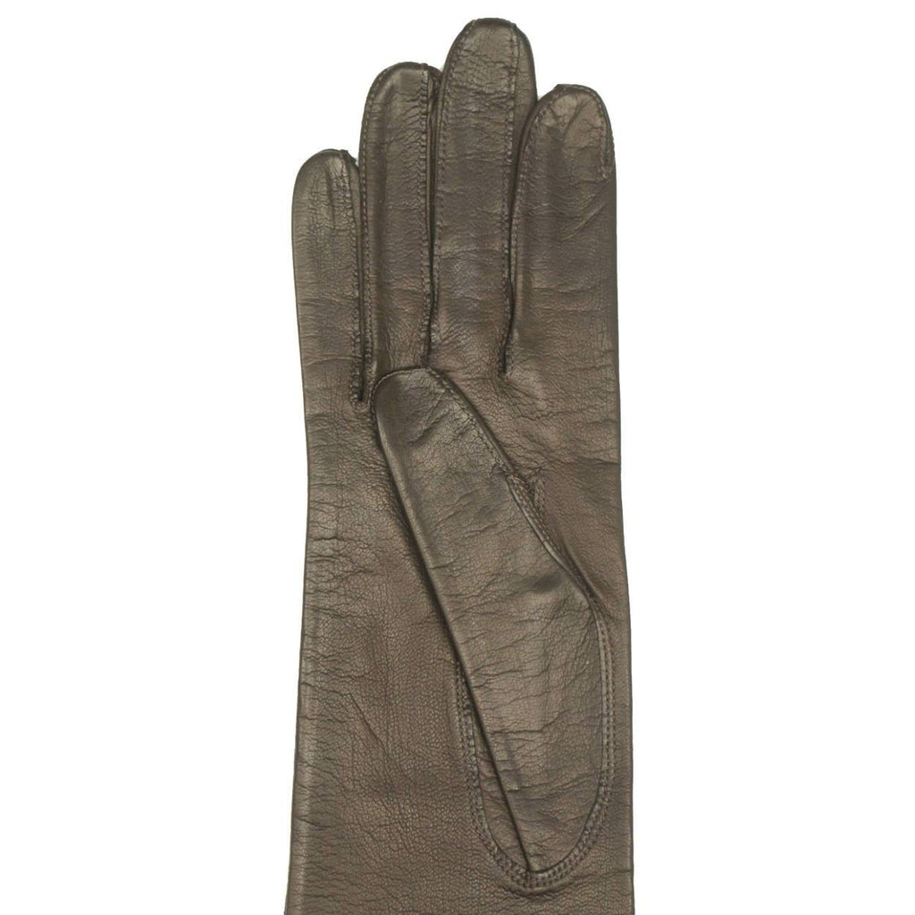 Vintage 1950s Long Brown Kid Leather Gloves Unused Made in France Ladies Sz 6.5 - Poppy's Vintage Clothing
