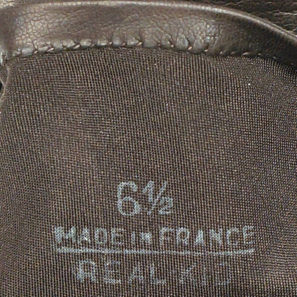 Vintage 1950s Long Brown Kid Leather Gloves Unused Made in France Ladies Sz 6.5 - Poppy's Vintage Clothing