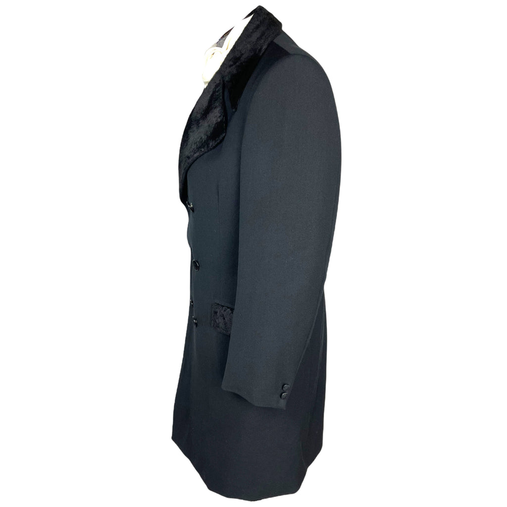 Vintage 1960s Dandy Fashion Coat Wool Gabardine & Velvet M
