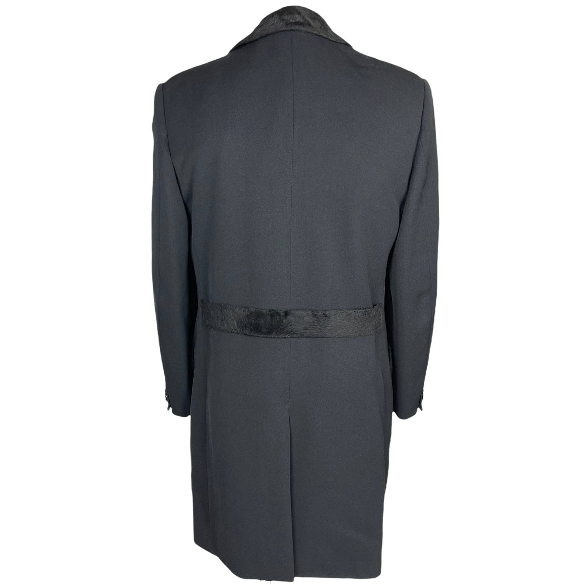 Vintage 1960s Dandy Fashion Coat Wool Gabardine & Velvet M