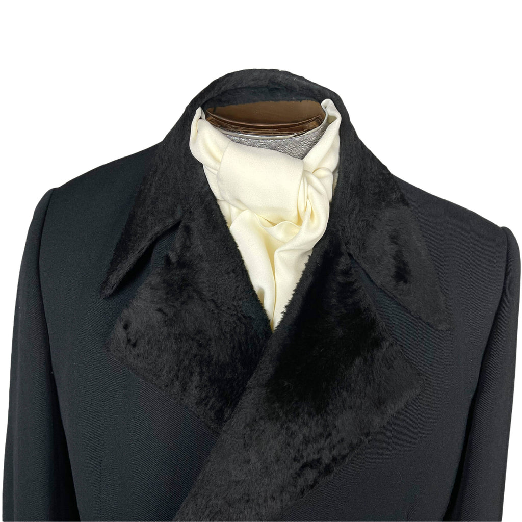 Vintage 1960s Dandy Fashion Coat Wool Gabardine & Velvet M