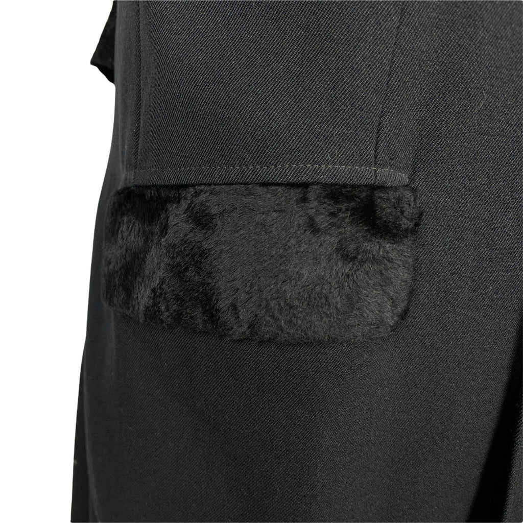 Vintage 1960s Dandy Fashion Coat Wool Gabardine & Velvet M