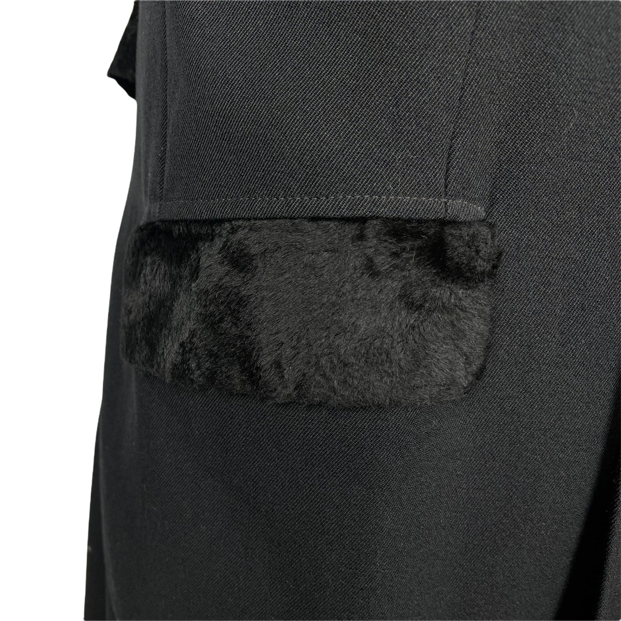 Vintage 1960s Dandy Fashion Coat Wool Gabardine & Velvet M