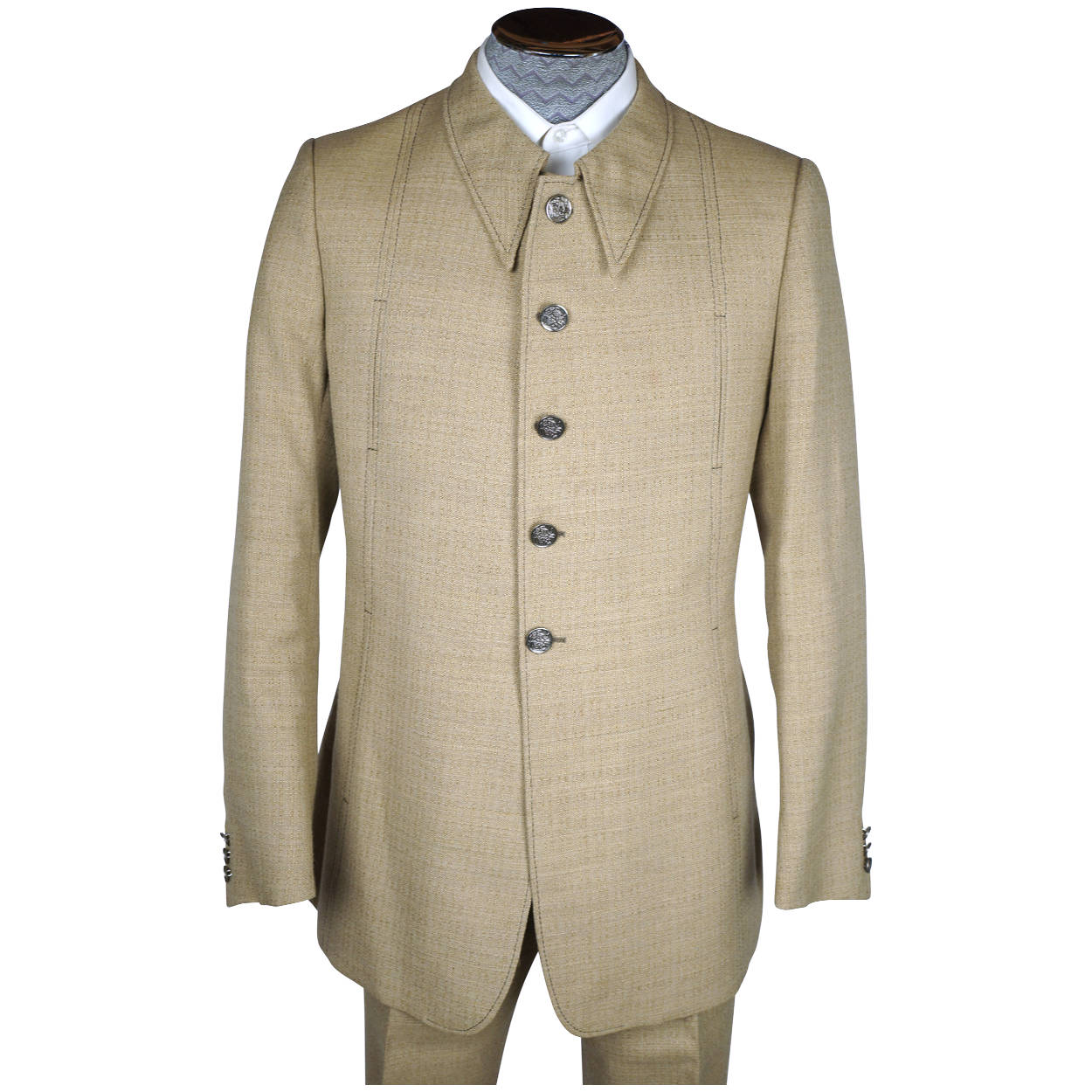 Vintage Mens 70s Suit Mens Mod Dandy Fashion Size M - Poppy's Vintage Clothing