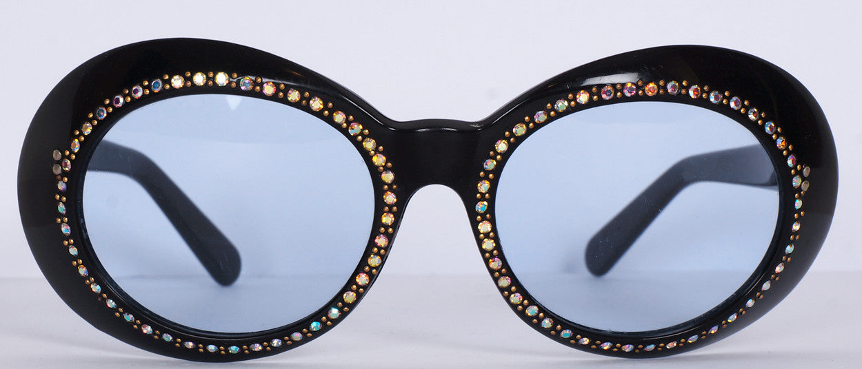 Vintage 1960s Sunglasses Rhinestone Studded Frame Made in France