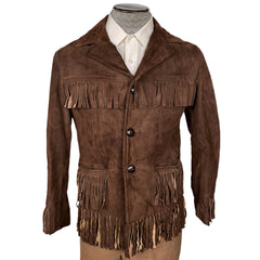 Vintage 1950s Suede Leather Fringed Jacket Davy Crockett S
