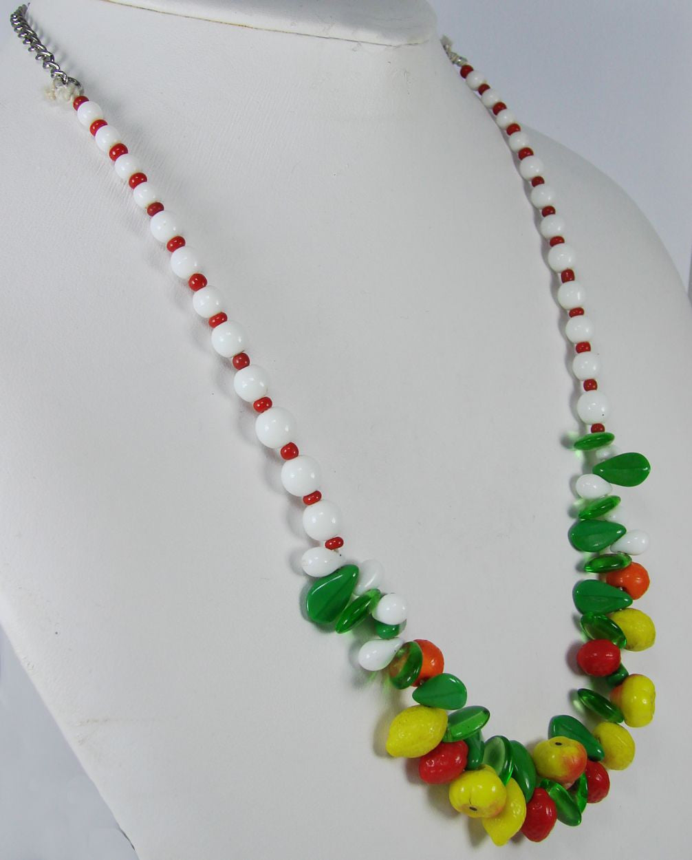 Carmen Miranda Glass Fruit Necklace 1940s - Poppy's Vintage Clothing