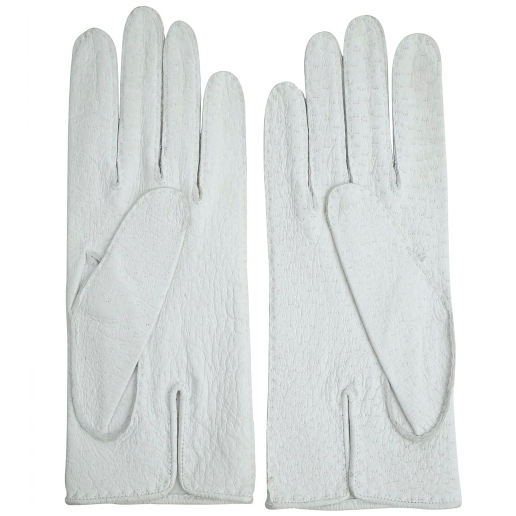 Vintage 60s French White Peccary Leather Gloves Size 6 3/4 - Poppy's Vintage Clothing