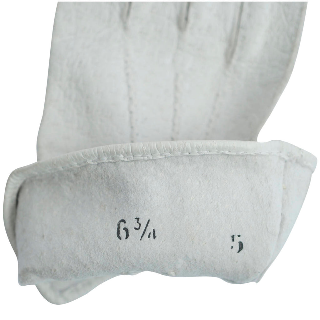 Vintage 60s French White Peccary Leather Gloves Size 6 3/4 - Poppy's Vintage Clothing