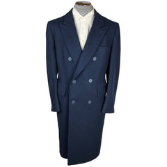 Vintage 1970s Overcoat Blue Wool Mens Coat Size L