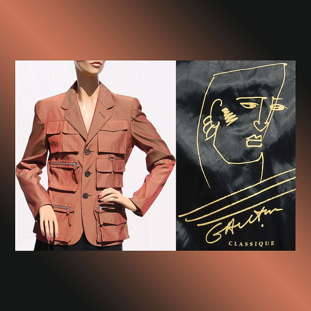 Vintage 1980s Jean Paul Gaultier Rust Brown Hunting Jacket - Poppy's Vintage Clothing