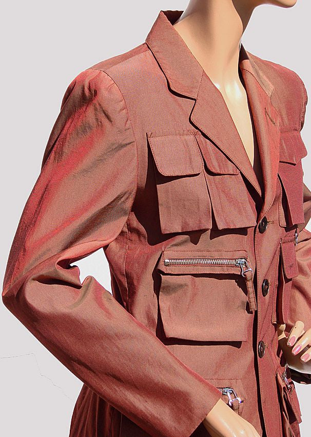 Vintage 1980s Jean Paul Gaultier Rust Brown Hunting Jacket - Poppy's Vintage Clothing