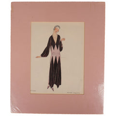 French Art Deco Pochoir Print of 1922 Dress Gazette du Bon Ton No 8 VI - Poppy's Vintage Clothing