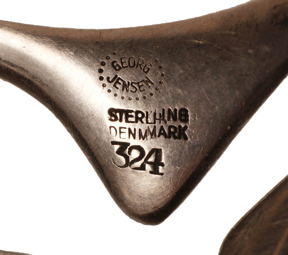 Modernist GEORG JENSEN Sterling Silver Amoeba BROOCH Henning Koppel Design 324 - Poppy's Vintage Clothing