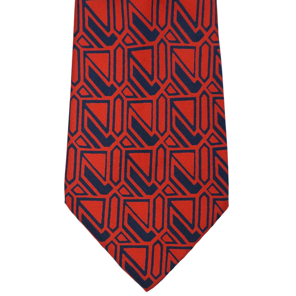 Vintage 70s Printed Silk Tie Gerard M Forman Paris London - Poppy's Vintage Clothing