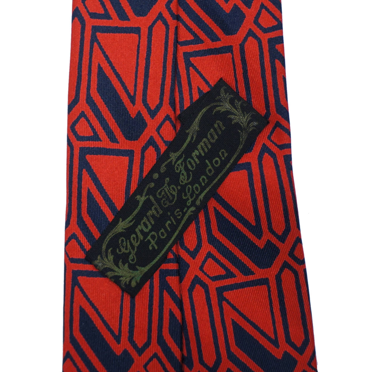 Vintage 70s Printed Silk Tie Gerard M Forman Paris London - Poppy's Vintage Clothing