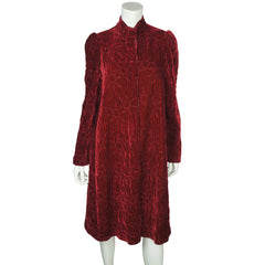 Vintage Ghost London Quilted Velvet Coat Ladies Size M - Poppy's Vintage Clothing