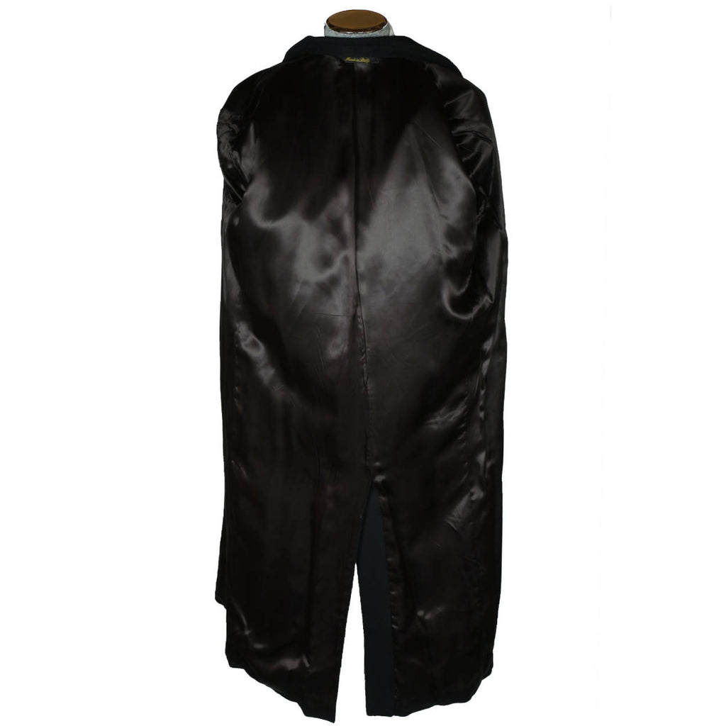 Vintage Mens Pure Cashmere Coat Black Overcoat Made in Italy Size L 44 - Poppy's Vintage Clothing