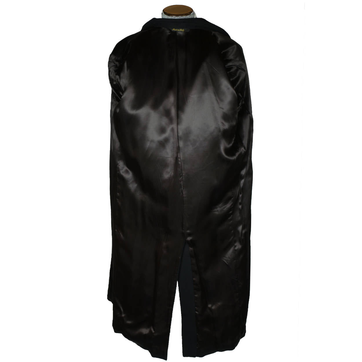 Vintage Mens Pure Cashmere Coat Black Overcoat Made in Italy Size L 44 - Poppy's Vintage Clothing