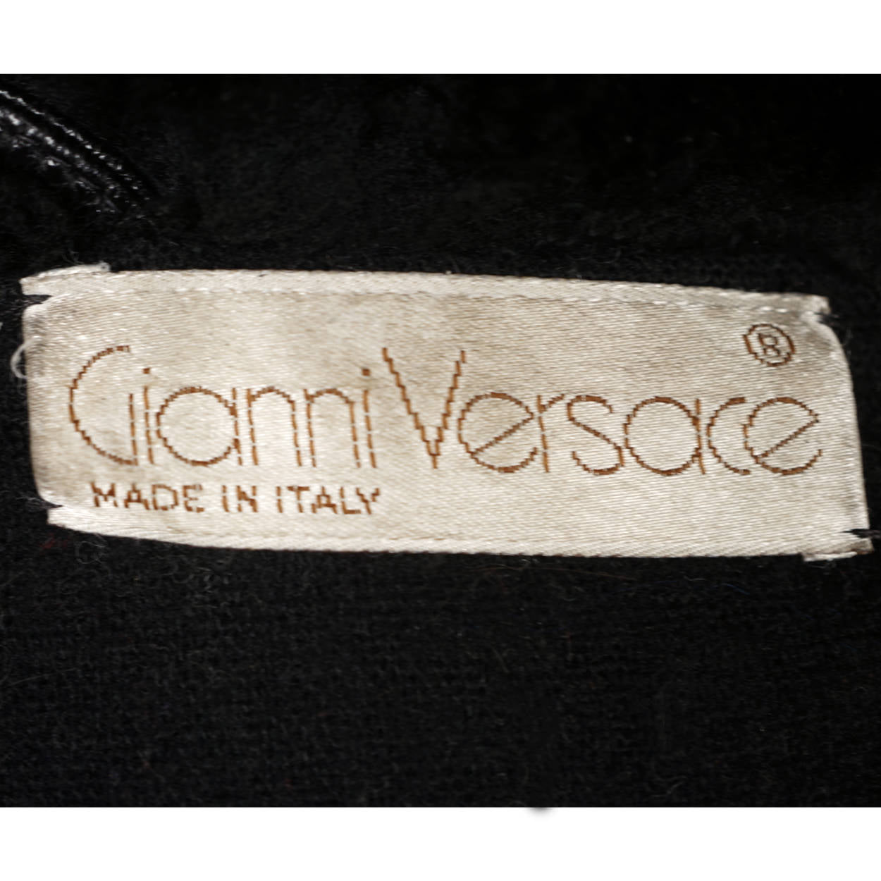 Vintage 1980s Gianni Versace Black Vinyl Coat with Plush Trim Size L - Poppy's Vintage Clothing