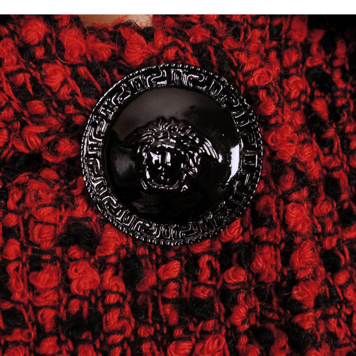 Vintage Gianni Versace Couture Red Wool Boucle Suit Ladies Size 6 Small - Poppy's Vintage Clothing