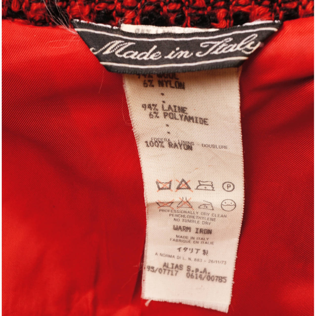 Vintage Gianni Versace Couture Red Wool Boucle Suit Ladies Size 6 Small - Poppy's Vintage Clothing