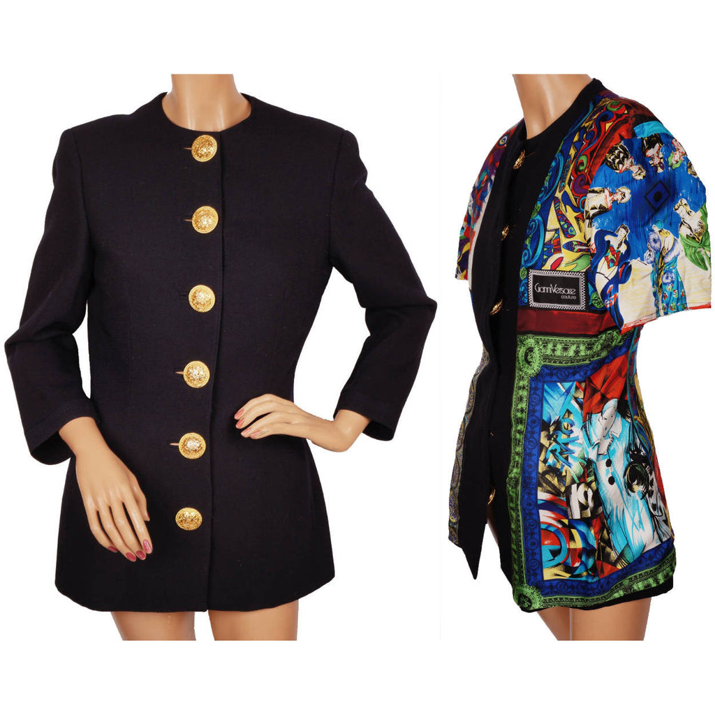 Vintage Gianni Versace Couture Silk and Wool Ladies Jacket Size 6 Small - Poppy's Vintage Clothing