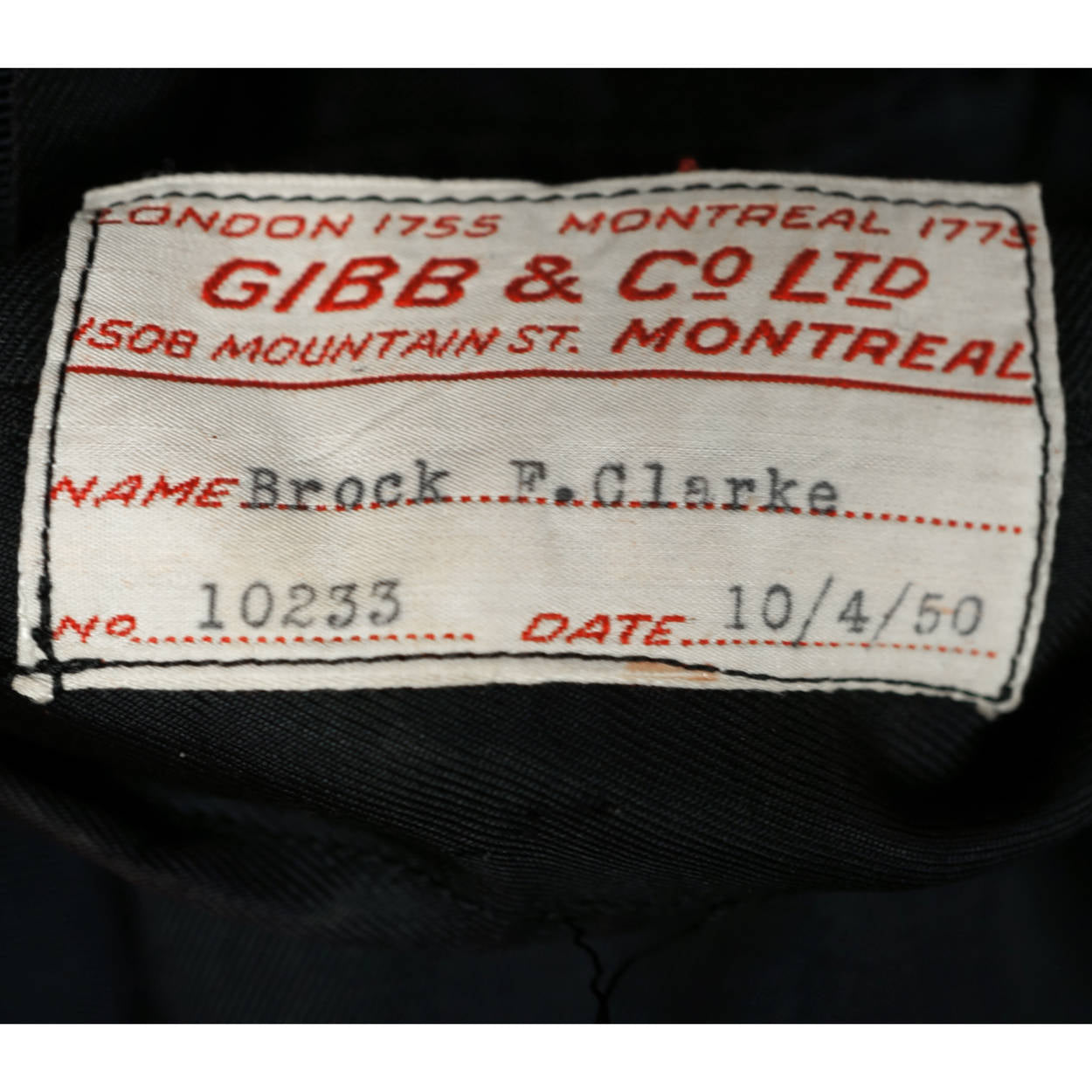Vintage 1950 Mens Tux Dinner Jacket Gibb & Co Montreal Size M