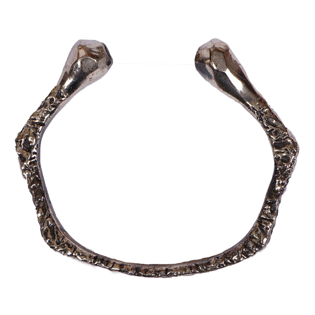 Vintage Brutalist Cuff Bracelet Gilles Guy Vidal 1960s Modernist Abstract Pewter - Poppy's Vintage Clothing
