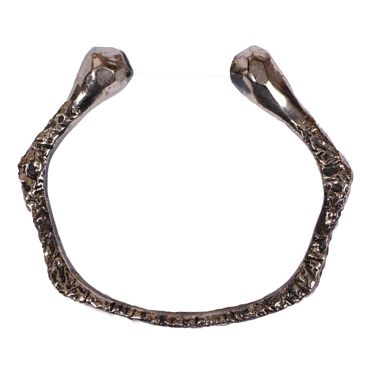 Vintage Brutalist Cuff Bracelet Gilles Guy Vidal 1960s Modernist Abstract Pewter - Poppy's Vintage Clothing