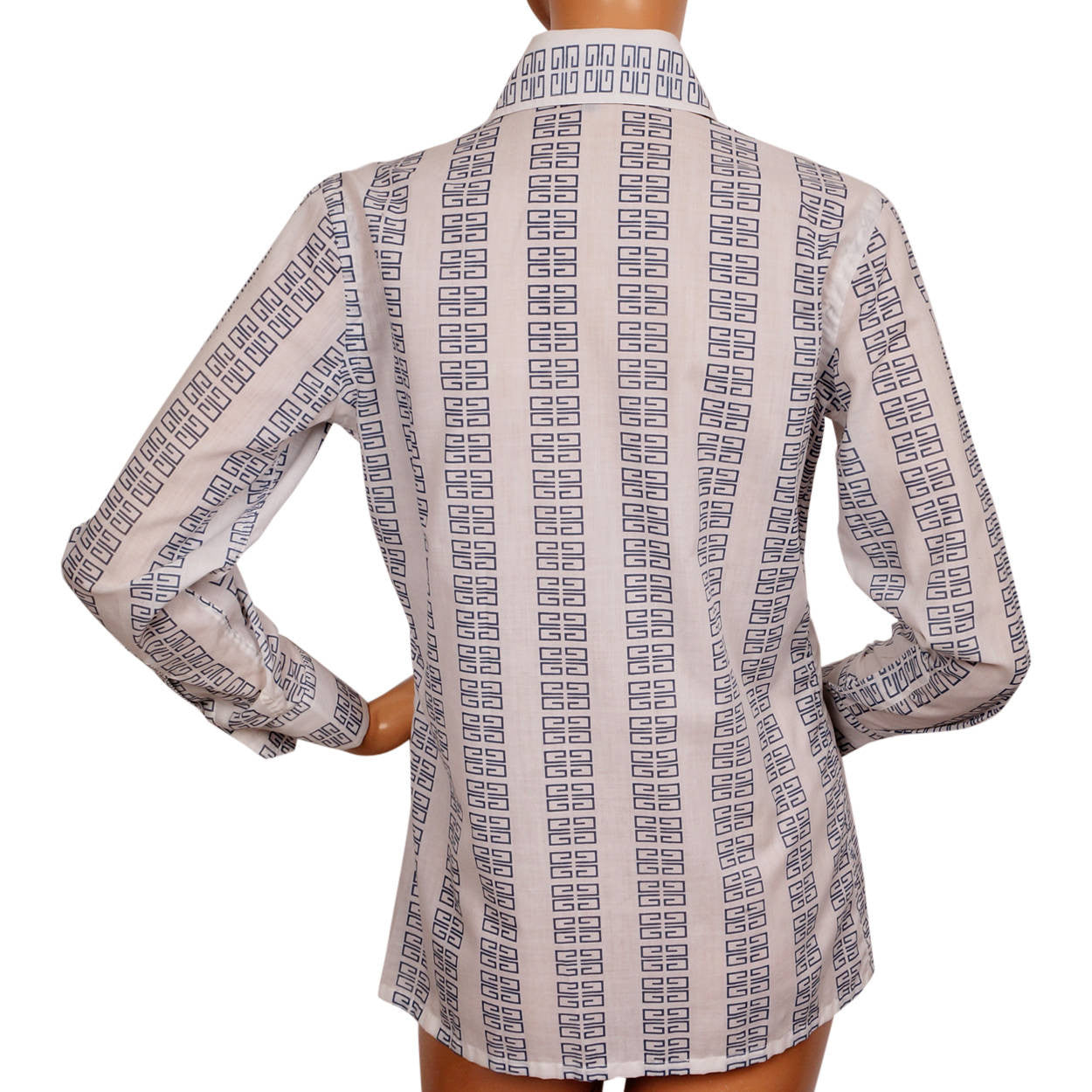 Vintage 1970s Givenchy Logo Blouse with Matching Kerchief Scarf - S - Poppy's Vintage Clothing