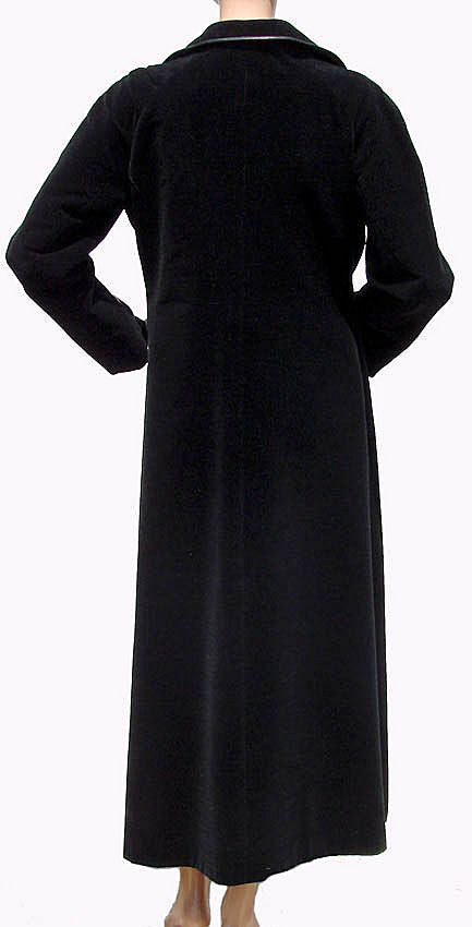 Vintage 1970s Givenchy Black Velour Maxi Coat - Poppy's Vintage Clothing