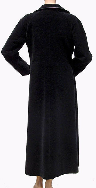 Vintage 1970s Givenchy Black Velour Maxi Coat