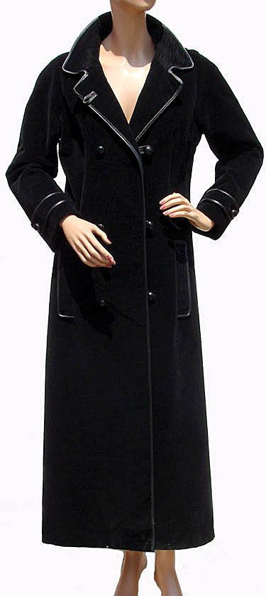 Vintage 1970s Givenchy Black Velour Maxi Coat - Poppy's Vintage Clothing