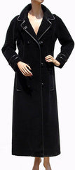 Vintage 1970s Givenchy Black Velour Maxi Coat - Poppy's Vintage Clothing