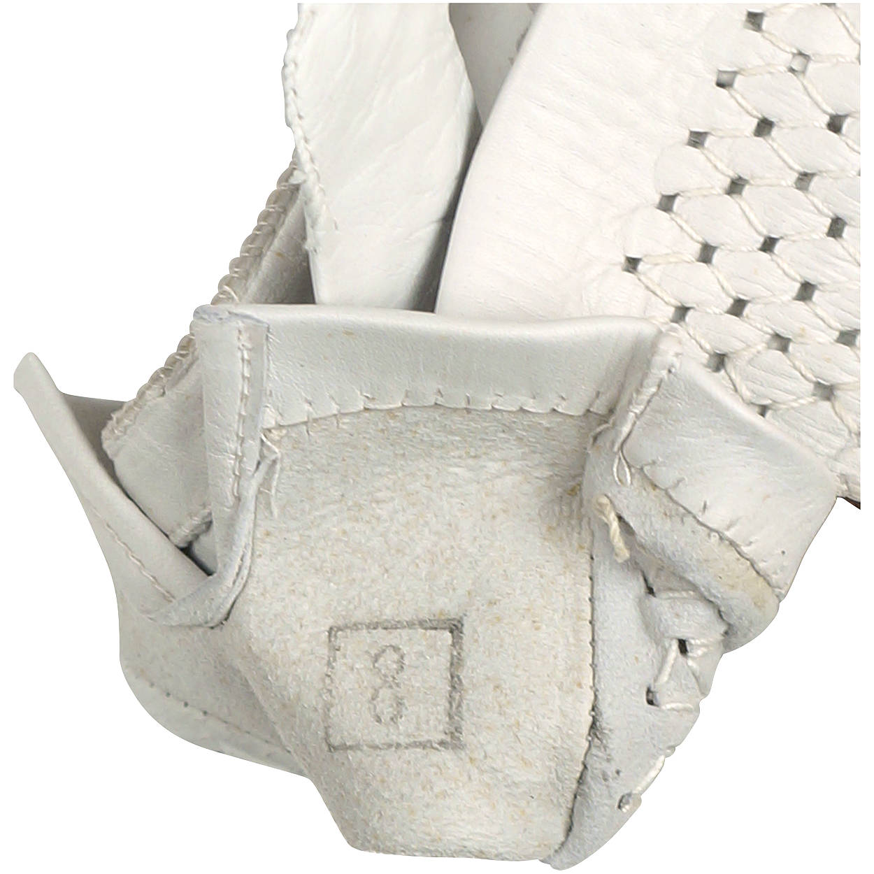 Vintage NWT 1960s Gloves White Lattice Leather Unused with Tag Size 7 - Poppy's Vintage Clothing