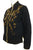 Vintage 1950s Beaded Sweater Bronze Leaves on Black Lambswool Ladies Size 38 - Poppy's Vintage Clothing