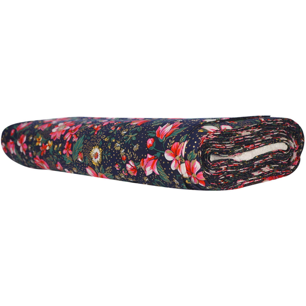 Vintage 1960s Unused Cotton Sewing Fabric Silkscreened Floral Print Price Per Yd - Poppy's Vintage Clothing