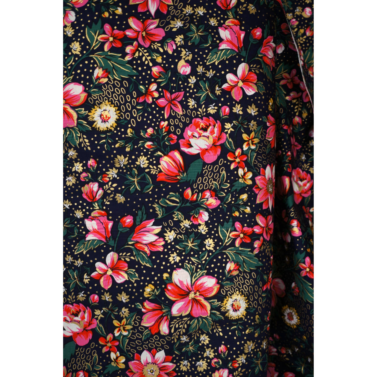 Vintage 1960s Unused Cotton Sewing Fabric Silkscreened Floral Print Price Per Yd - Poppy's Vintage Clothing