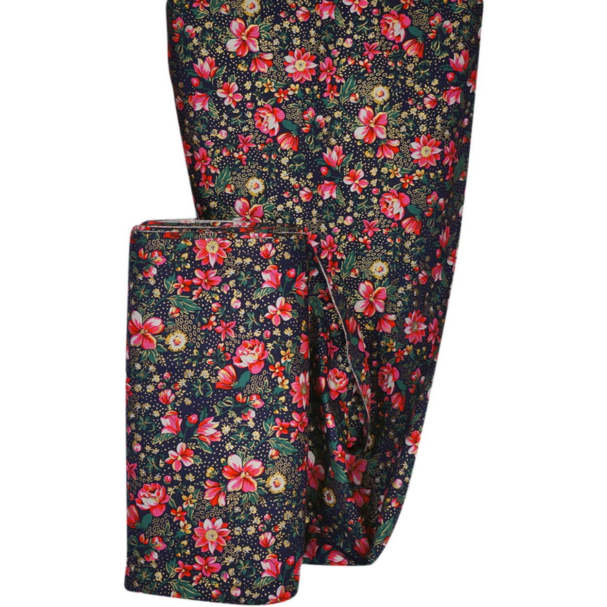 Vintage 1960s Unused Cotton Sewing Fabric Silkscreened Floral Print Price Per Yd - Poppy's Vintage Clothing