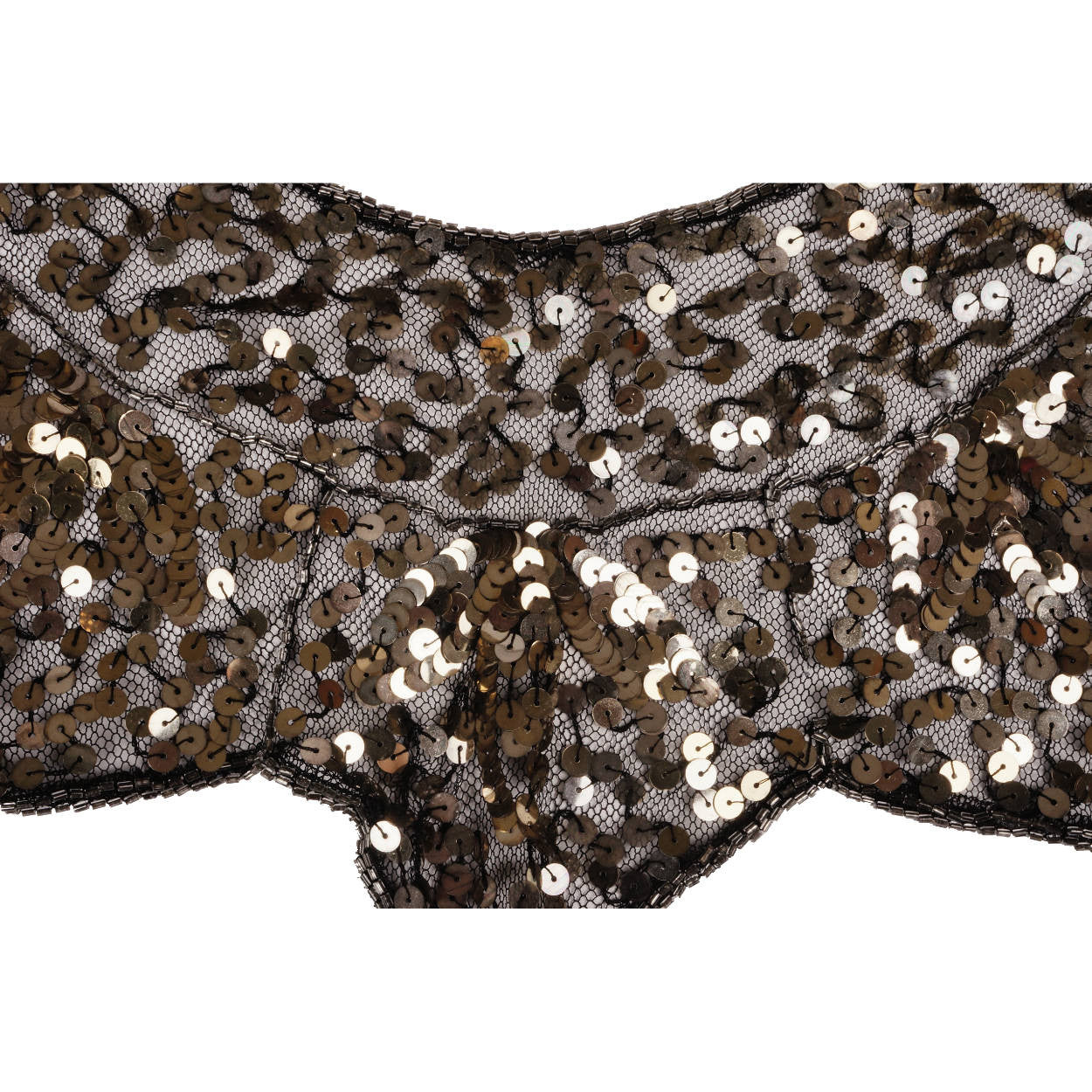 Vintage Gold Sequin Collar 1930s Glamour Accessory Accent - Poppy's Vintage Clothing